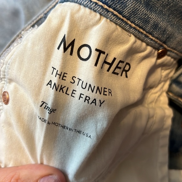 Mother The High Waisted Stunner Ankle Fray Jeans Tinge Size 26 - Picture 5 of 12